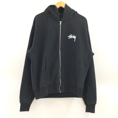 【中古品】【メンズ】 STUSSY ステューシー FULL ZIP HOODIE SWEATSHIRT 1974854 フルジップフーディー スウェットシャツ パーカー トップス 142-261010-hn-07-fur サイズ：L カラー：ブラック/ホワイト 万代Net店