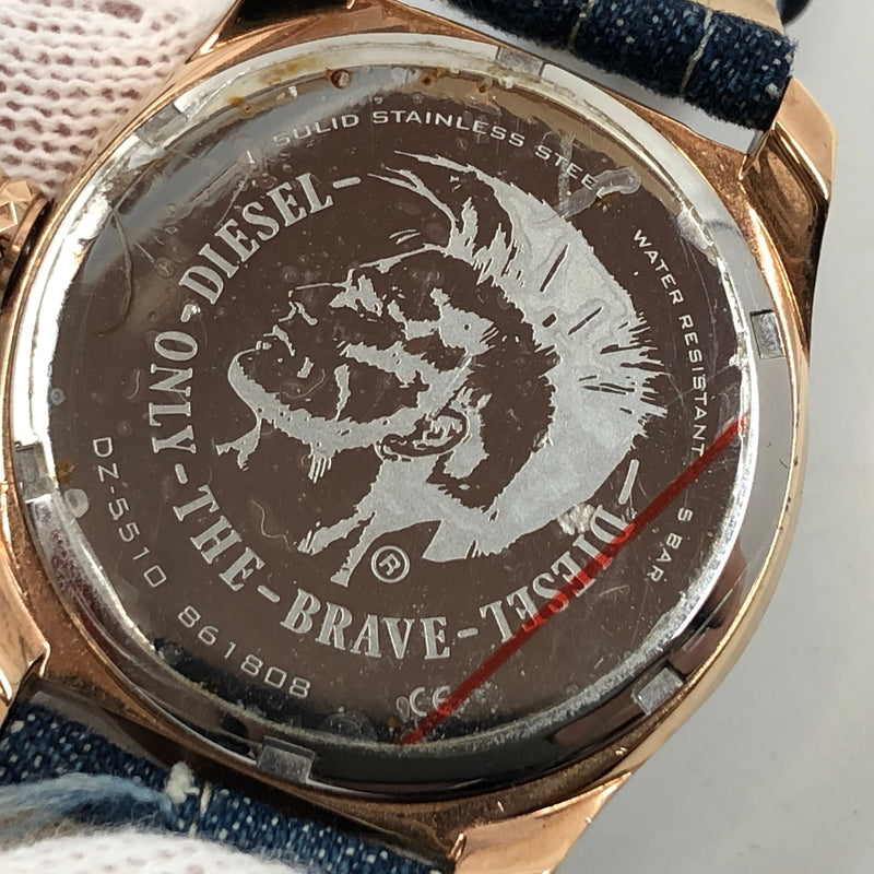 【現状渡し品】【レディース】 DIESEL ディーゼル DENIM STRAP KRAY ANALOG WATCH DZ5510 デニムストラップ クレイ アナログ 腕時計 197-260718-hn-07-fur カラー：ブルー/ゴールド 万代Net店