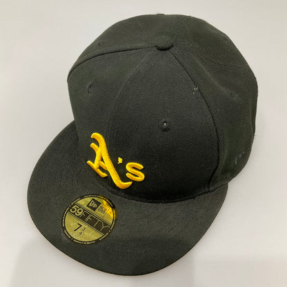 【中古品】【メンズ】 NEW ERA ニューエラ 59FIFTY オークランド・アスレチックス キャップ 185-260422-SS-02-iwa サイズ：7 3/4 カラー：ブラック 万代Net店