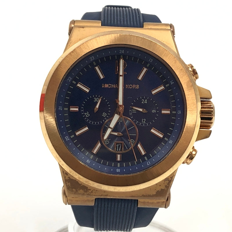 【中古品】【メンズ】 MICHAEL KORS マイケルコース CHRONOGRAPH WATCH MK-8295 クロノグラフ アナログ 腕時計 197-260718-hn-08-fur カラー：ネイビー/ローズゴールド 万代Net店