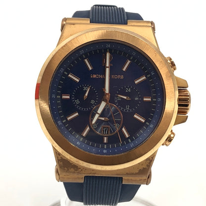 【中古品】【メンズ】 MICHAEL KORS マイケルコース CHRONOGRAPH WATCH MK-8295 クロノグラフ アナログ 腕時計 197-260718-hn-08-fur カラー：ネイビー/ローズゴールド 万代Net店