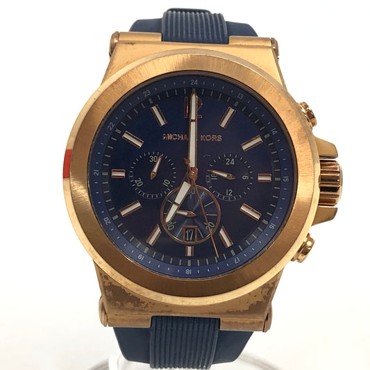 【中古品】【メンズ】 MICHAEL KORS マイケルコース CHRONOGRAPH WATCH MK-8295 クロノグラフ アナログ 腕時計 197-260718-hn-08-fur カラー：ネイビー/ローズゴールド 万代Net店