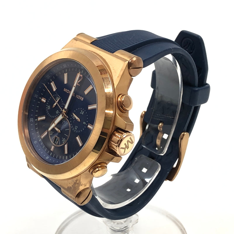 【中古品】【メンズ】 MICHAEL KORS マイケルコース CHRONOGRAPH WATCH MK-8295 クロノグラフ アナログ 腕時計 197-260718-hn-08-fur カラー：ネイビー/ローズゴールド 万代Net店