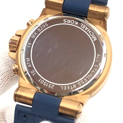 【中古品】【メンズ】 MICHAEL KORS マイケルコース CHRONOGRAPH WATCH MK-8295 クロノグラフ アナログ 腕時計 197-260718-hn-08-fur カラー：ネイビー/ローズゴールド 万代Net店