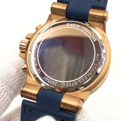 【中古品】【メンズ】 MICHAEL KORS マイケルコース CHRONOGRAPH WATCH MK-8295 クロノグラフ アナログ 腕時計 197-260718-hn-08-fur カラー：ネイビー/ローズゴールド 万代Net店