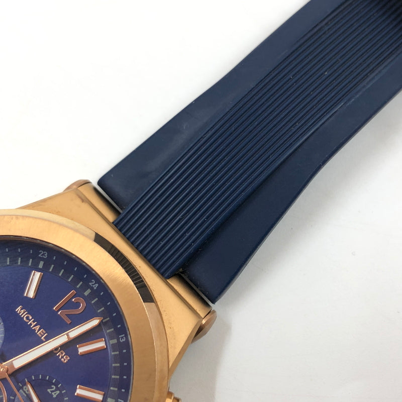 【中古品】【メンズ】 MICHAEL KORS マイケルコース CHRONOGRAPH WATCH MK-8295 クロノグラフ アナログ 腕時計 197-260718-hn-08-fur カラー：ネイビー/ローズゴールド 万代Net店