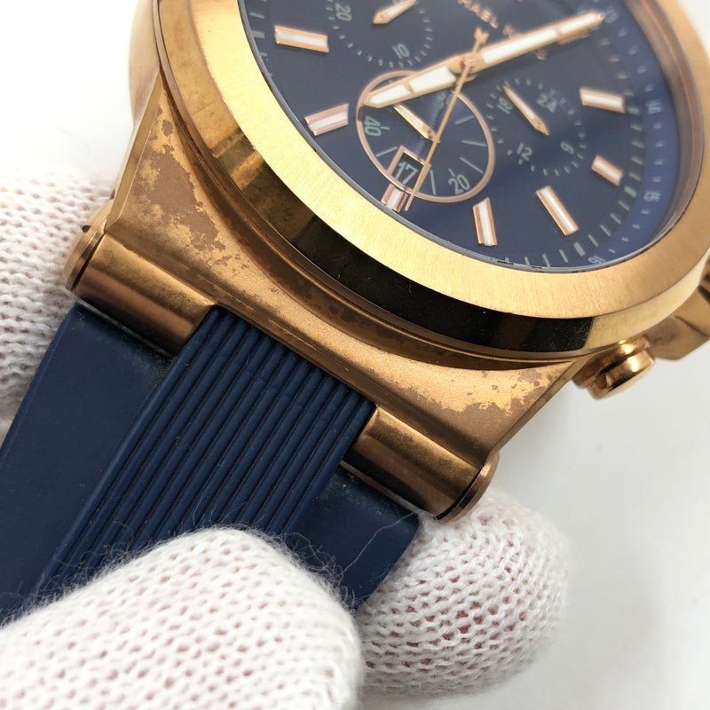 【中古品】【メンズ】 MICHAEL KORS マイケルコース CHRONOGRAPH WATCH MK-8295 クロノグラフ アナログ 腕時計 197-260718-hn-08-fur カラー：ネイビー/ローズゴールド 万代Net店