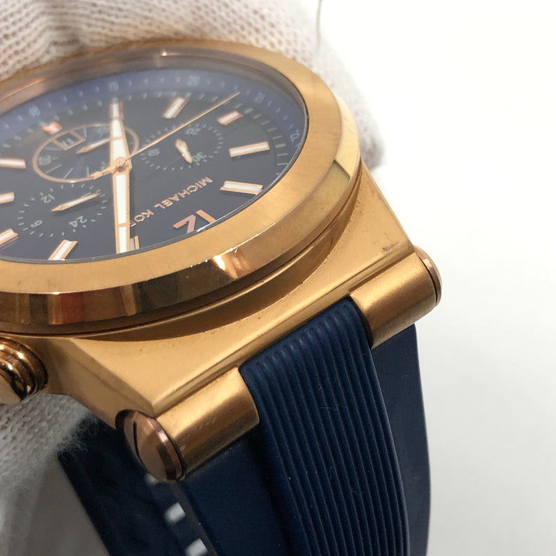 【中古品】【メンズ】 MICHAEL KORS マイケルコース CHRONOGRAPH WATCH MK-8295 クロノグラフ アナログ 腕時計 197-260718-hn-08-fur カラー：ネイビー/ローズゴールド 万代Net店