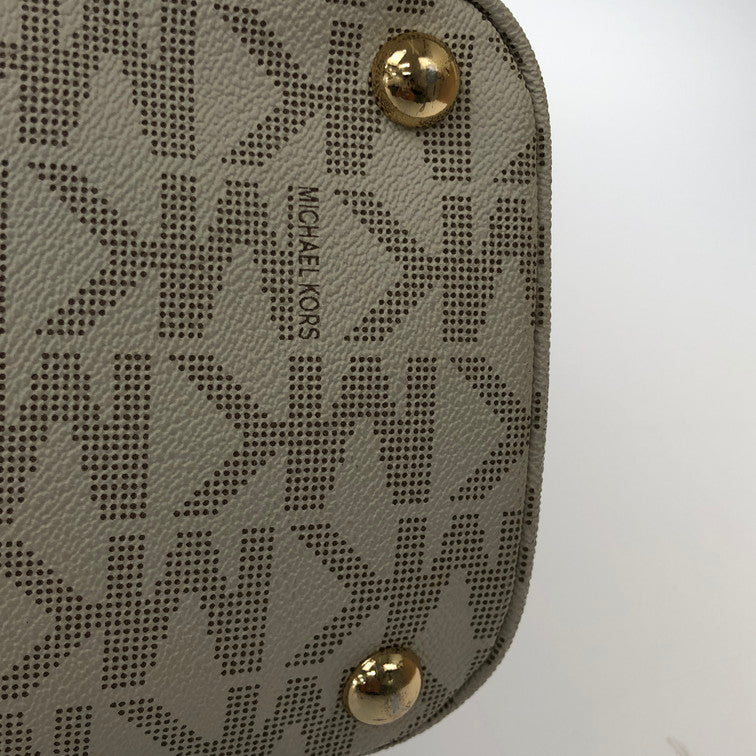 【中古品】【レディース】 Michael Kors マイケルコース 30S11TTT4B TOTE BAG トートバッグ カバン 鞄 180-241227-SY-17-iwa カラー：ホワイト/ベージュ/ゴールド系 万代Net店