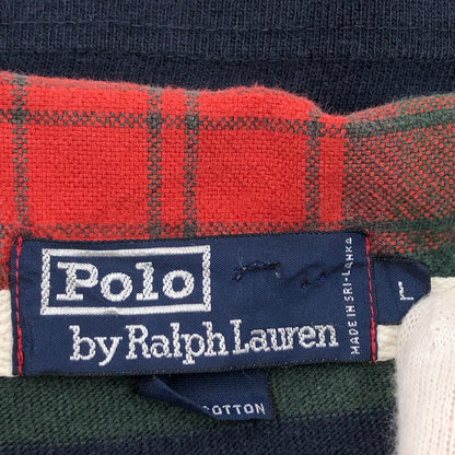 【現状渡し品】【メンズ】 POLO RALPH LAUREN ポロ・ラルフローレン LS POLO SHIRT 長袖ポロシャツ トップス 146-261011-hn-07-fur サイズ：L カラー：グリーン/ネイビー/レッド 万代Net店