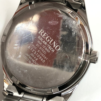 【中古美品】【メンズ】 CITIZEN シチズン SOLAR TECH REGUNO ANALOG WATCH KM1-211-71 ネイビー文字盤 ソーラーテック レグノ アナログ 腕時計 197-260719-hn-05-fur カラー：シルバー/ネイビー 万代Net店