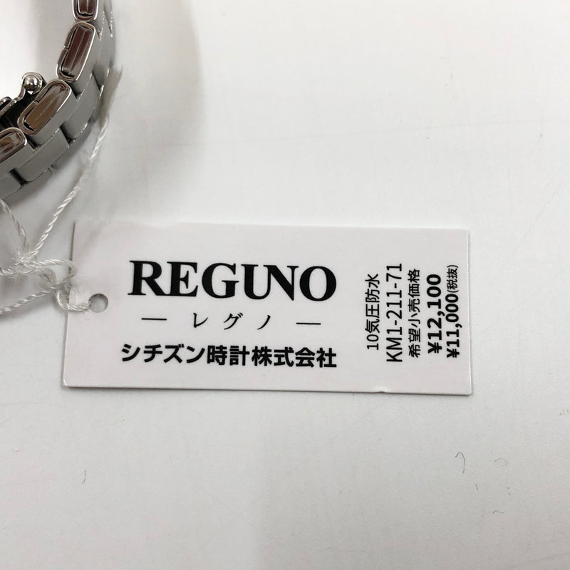 【中古美品】【メンズ】 CITIZEN シチズン SOLAR TECH REGUNO ANALOG WATCH KM1-211-71 ネイビー文字盤 ソーラーテック レグノ アナログ 腕時計 197-260719-hn-05-fur カラー：シルバー/ネイビー 万代Net店