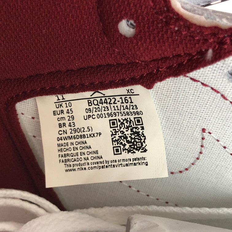 【中古美品】NIKE ナイキ BQ4422-161 AIR JORDAN 1 HIGH ’85 METALLIC BURGUNDY 160-250611-SY-08-iwa サイズ：29.0 カラー：METALLIC BURGUNDY 万代Net店