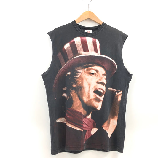 【現状渡し品】【メンズ】 THE ROLLING STONES ザ・ローリング・ストーンズ MICK JAGGER PRINT TEE ミック・ジャガー プリントTシャツ ノースリーブ トップス 146-261012-hn-02-fur サイズ：M カラー：ブラック 万代Net店