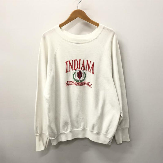 【中古品】【メンズ】  7 LOGO INDIANA インディアナ 刺繍ロゴ スウェット トレーナー トップス 145-240315-ma-10-tei サイズ：XL カラー：ホワイト 万代Net店