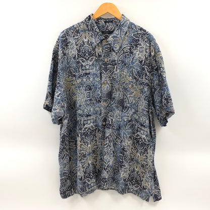 【中古品】【メンズ】 VAN HEUSEN STUDIO ヴァン・ヒューゼン スタジオ 総柄 S/S SHIRT 半袖シャツ カジュアルシャツ トップス 146-260720-hn-12-fur サイズ：XL カラー：ブルー系 万代Net店