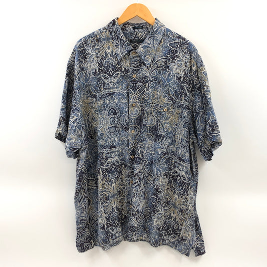 【中古品】【メンズ】 VAN HEUSEN STUDIO ヴァン・ヒューゼン スタジオ 総柄 S/S SHIRT 半袖シャツ カジュアルシャツ トップス 146-260720-hn-12-fur サイズ：XL カラー：ブルー系 万代Net店