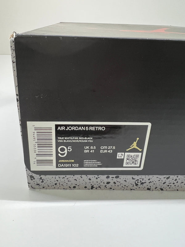 【中古品】【メンズ】 NIKE ナイキ AIR JORDAN 5 RETRO FIRE RED DA1911-102 エアジョーダン5レトロファイアレッド スニーカー 靴 160-260822-YS-05-hon サイズ：27.5 カラー：TRUE WHITE/FIRE RED-BLACK 万代Net店