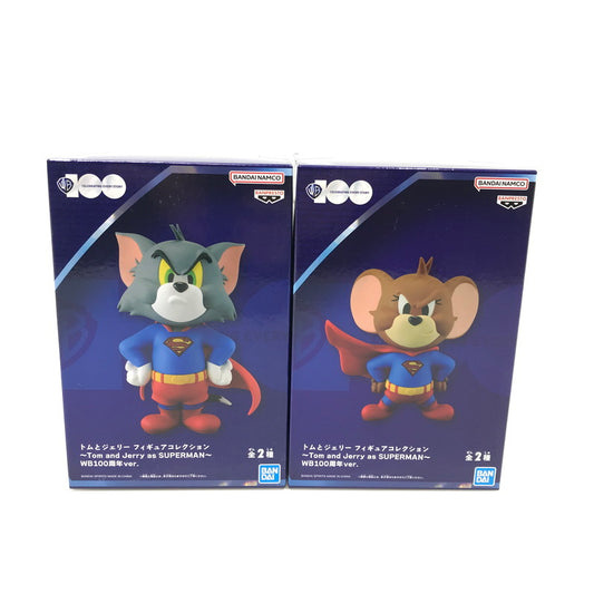 【中古美品】 トムとジェリー フィギュアコレクション ～Tom and Jerry as SUPERMAN～ WB100周年ver. 2種セット プライズ品 未開封 039-260707-ti-03-tag 万代Net店