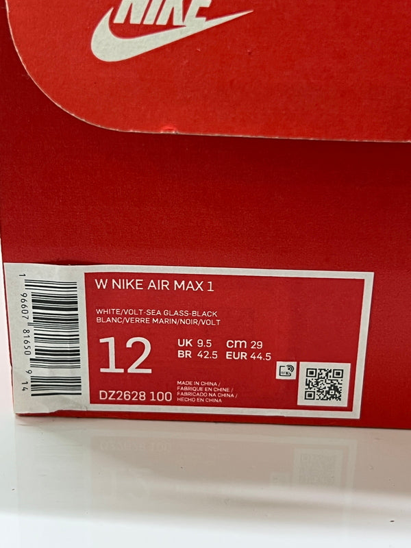 【中古品】【メンズ】 NIKE ナイキ W AIR MAX 1 VOLT SUEDE DZ2628-100 ウィメンズエアマックス1ボルトスエード スニーカー 靴 160-260822-YS-08-hon サイズ：29 カラー：WHITE/VOLT-SEA GLASS-BLACK 万代Net店