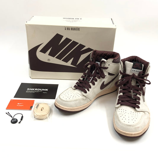 【中古品】【メンズ】 NIKE ナイキ × A MA MANIERE アママニエール AIR JORDAN 1 RETRO HIGH OG DO7097-100 エアジョーダン1 レトロ ハイ OG スニーカー シューズ 靴 160-261014-hn-01-fur サイズ：27.5cm US9.5 カラー：セイル/バーガンティ 万代Net店