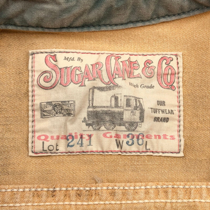 【ジャンク品】【メンズ】 SUGAR CANE シュガーケーン WORK SHIRT 241 ワークシャツ カジュアルシャツ 長袖 トップス 145-260205-hn-03-fur サイズ：36 カラー：ライトブラウン系 万代Net店