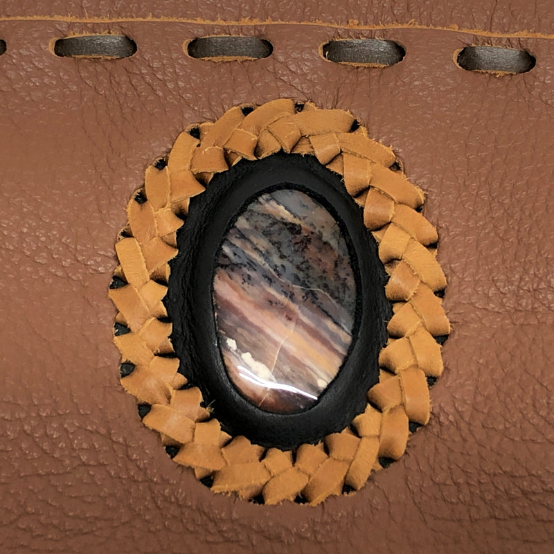 【現状渡し品】【メンズ/レディース】 USED WESTERN LEATHER BAG ウエスタン レザーバッグ ウエストバッグ ウエストポーチ フリンジ ストーン 鞄 188-260721-rs-10-fur カラー：ブラウン 万代Net店