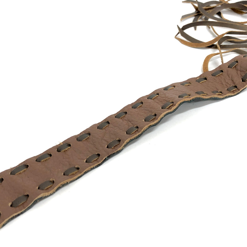 【現状渡し品】【メンズ/レディース】 USED WESTERN LEATHER BAG ウエスタン レザーバッグ ウエストバッグ ウエストポーチ フリンジ ストーン 鞄 188-260721-rs-10-fur カラー：ブラウン 万代Net店