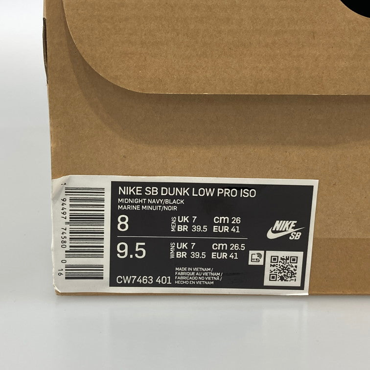 【中古品】【メンズ】 NIKE ナイキ CW7463-401 SB DUNK LOW PRO ISO MIDNIGHT NAVY BLACK 160-251015-WA-06-iwa サイズ：26 カラー：MIDNIGHT NAVY/BLACK 万代Net店