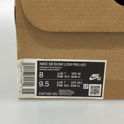【中古品】【メンズ】 NIKE ナイキ CW7463-401 SB DUNK LOW PRO ISO MIDNIGHT NAVY BLACK 160-251015-WA-06-iwa サイズ：26 カラー：MIDNIGHT NAVY/BLACK 万代Net店