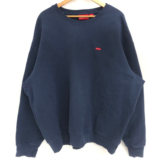 【現状渡し品】【メンズ】 Supreme シュプリーム Small Box Crewneck スモールボックスロゴ クルーネック スウェット トレーナー 長袖 トップス 149-251127-rs-03-fur サイズ：XL カラー：ネイビー 万代Net店