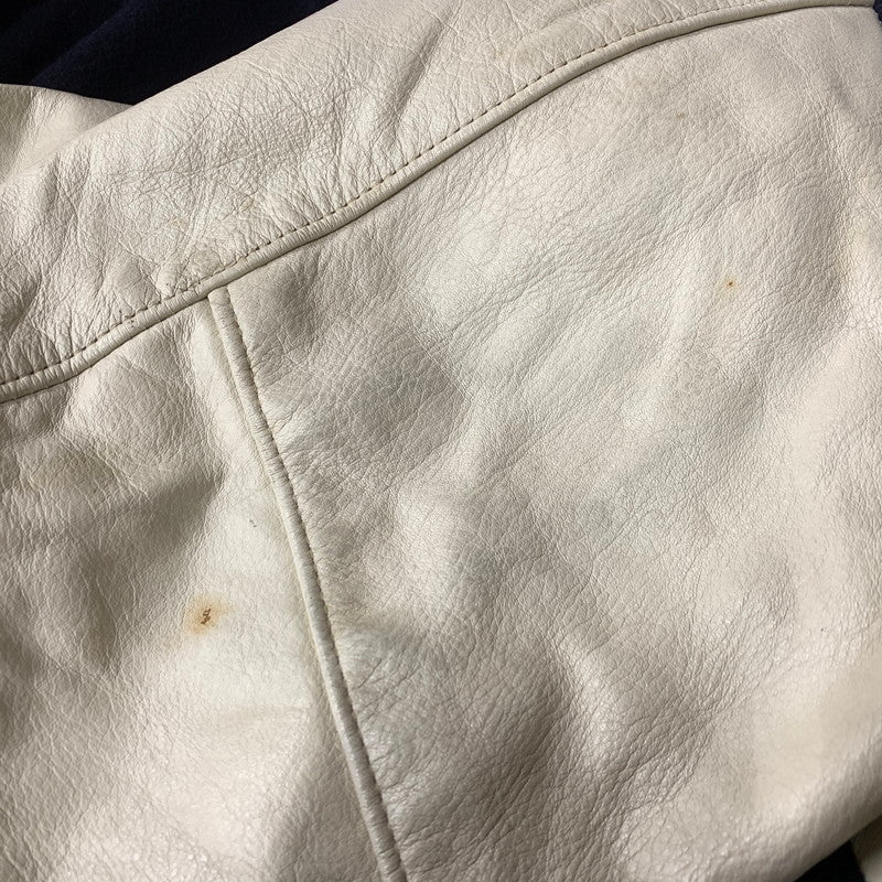 【現状渡し品】【メンズ】 Golden Bear ゴールデンベア STADIUM JACKET スタジアム ジャケット アウター 146-260227-kh-02-izu サイズ：M カラー：ネイビー×アイボリー 万代Net店