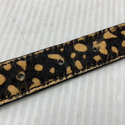 【中古品】【メンズ/レディース】 STUSSY ステューシー PONY HAIR DRESS BELT ポニー ヘアー ドレス ベルト 205-260927-kh-09-izu サイズ：S/M カラー：ベージュ×ブラック 万代Net店