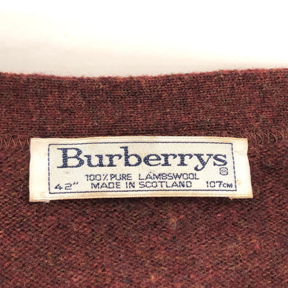 【中古品】【メンズ】 BURBERRY'S バーバリーズ WOOL CARDIGAN カーディガン 長袖 トップス 古着 ヴィンテージ 141-261015-rs-08-furh サイズ：42 カラー：ブラウン系 万代Net店