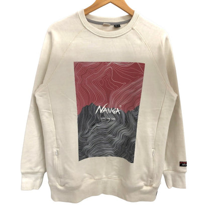 【現状渡し品】【メンズ】 NANGA ナンガ ECO HYBRID CONTOUR MAP LOGO SWEATSHIRT NAG-S22-CS11 スウェット トレーナー 長袖 トップス アウトドア系 144-250826-rs-05-fur サイズ：M カラー：ホワイト 万代Net店
