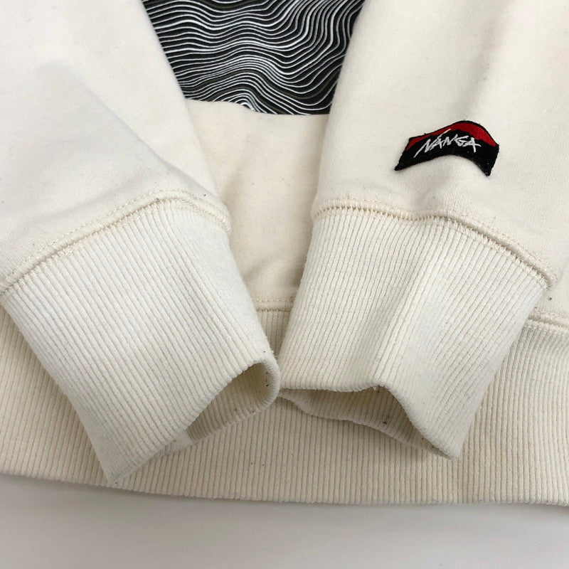 【現状渡し品】【メンズ】 NANGA ナンガ ECO HYBRID CONTOUR MAP LOGO SWEATSHIRT NAG-S22-CS11 スウェット トレーナー 長袖 トップス アウトドア系 144-250826-rs-05-fur サイズ：M カラー：ホワイト 万代Net店