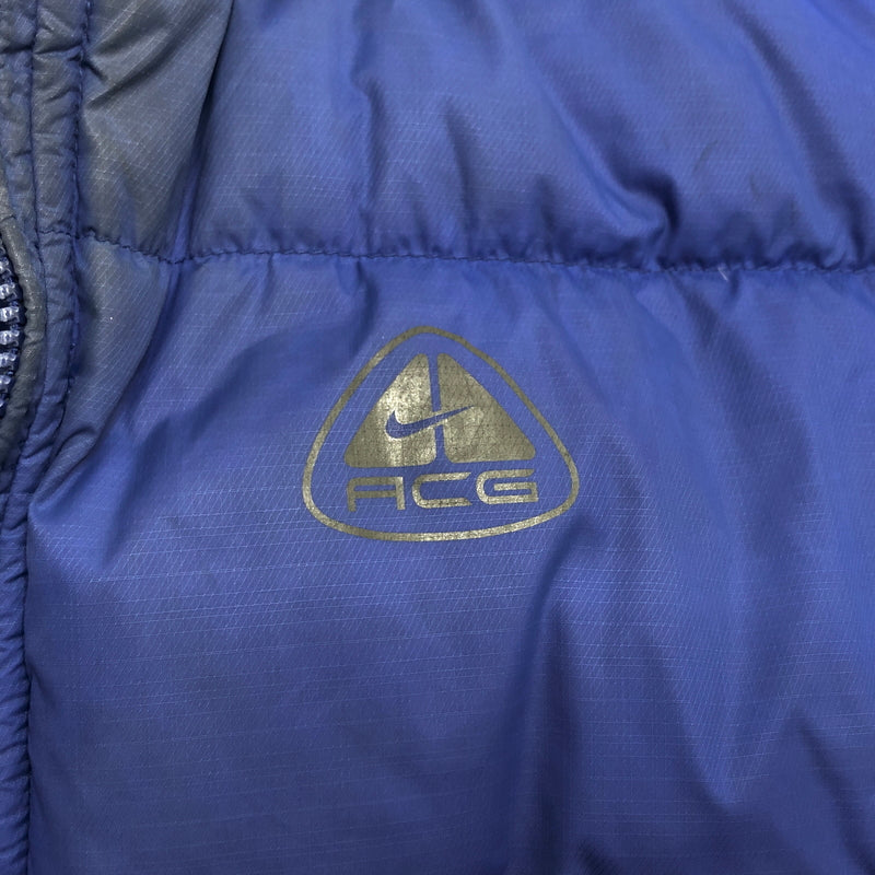 【ジャンク品】【メンズ】 NIKE ACG ナイキ エーシージー DOWN JACKET H20409YNG ダウンジャケット リバーシブル アウター 古着 ヴィンテージ 144-261015-rs-09-furh サイズ：M カラー：ブルー×グレー 万代Net店