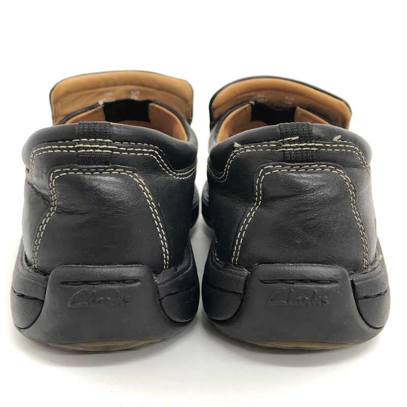 【現状渡し品】【メンズ】 Clarks クラークス 500690 ネイチャーイージー レザーシューズ スリッポン 靴 165-251128-rs-06-fur サイズ：UK8 1/2G (26.5cm相当) カラー：ブラック 万代Net店