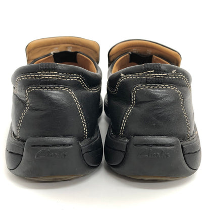 【現状渡し品】【メンズ】 Clarks クラークス 500690 ネイチャーイージー レザーシューズ スリッポン 靴 165-251128-rs-06-fur サイズ：UK8 1/2G (26.5cm相当) カラー：ブラック 万代Net店