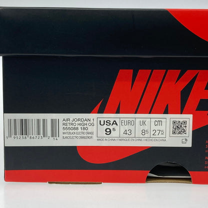 【中古品】【メンズ】 NIKE ナイキ 555088-180 Air Jordan 1 Retro High OG Electro Orange エア ジョーダン 1 レトロ ハイ スニーカー 160-251019-WA-01-iwa サイズ：27.5 カラー：WHITE/BLACK-ELECTRO ORANGE 万代Net店