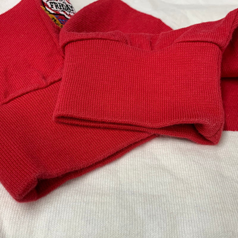【中古品】【メンズ】 LANDS'END ランズエンド RUGBY SHIRT ラグビー シャツ トップス 長袖 146-260114-kh-02-izu サイズ：XL カラー：レッド×ホワイト 万代Net店