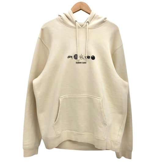 【中古品】【メンズ】 STUSSY ステューシー Global Design Corp Hooded Sweat 1924506 プルオーバー フーディ パーカー 長袖 トップス ストリート系 142-250110-rs-02-fur サイズ：L カラー：クリーム系 万代Net店