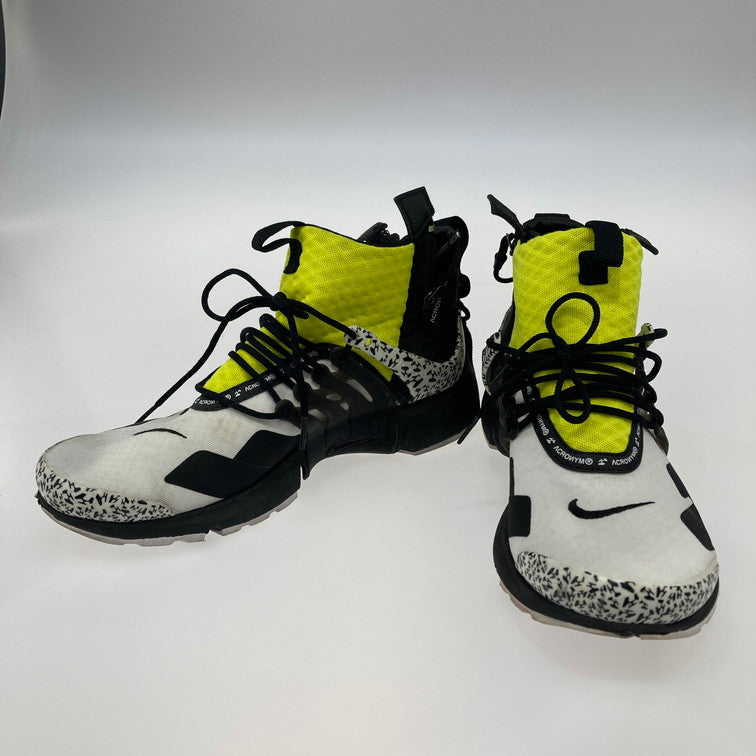 【中古品】【メンズ】 NIKE ナイキ AH7832-100 AIR PRESTO MID / ACRONYM WHITE/BLACK-DYNAMIC YELLOW 靴 スニーカー 本体のみ（箱なし） 160-251223-WA-11-iwa サイズ：28cm カラー：ホワイト ブラック イエロー 万代Net店