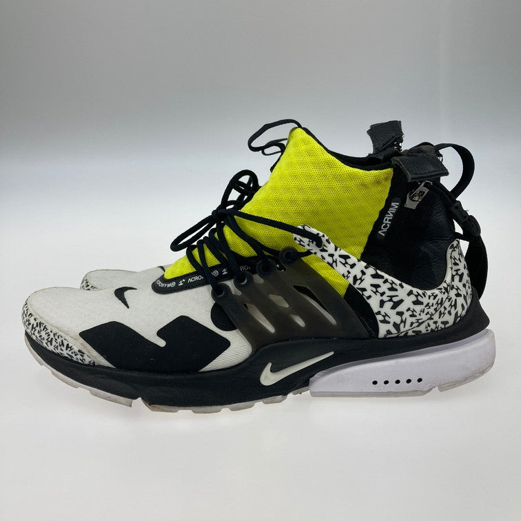 【中古品】【メンズ】 NIKE ナイキ AH7832-100 AIR PRESTO MID / ACRONYM WHITE/BLACK-DYNAMIC YELLOW 靴 スニーカー 本体のみ（箱なし） 160-251223-WA-11-iwa サイズ：28cm カラー：ホワイト ブラック イエロー 万代Net店