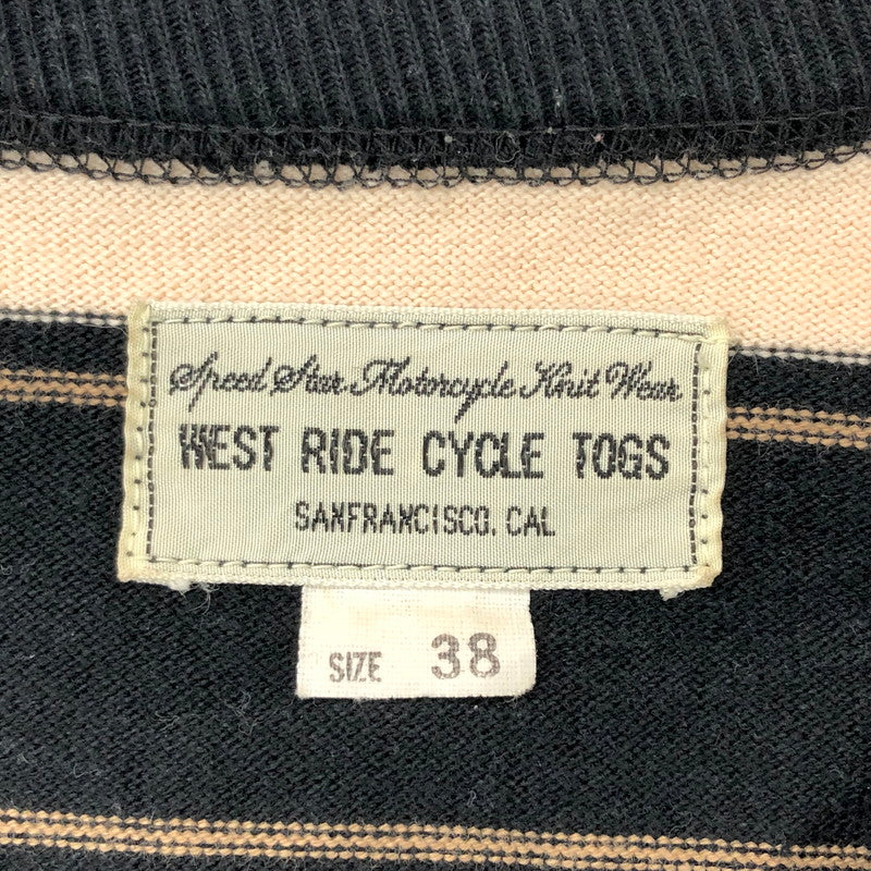 【中古品】【メンズ】 WESTRIDE ウエストライド BORDER S/S TEE ボーダー Tシャツ 半袖 トップス アメカジ系 145-250526-rs-05-fur サイズ：38 カラー：ブラック/ベージュ 万代Net店