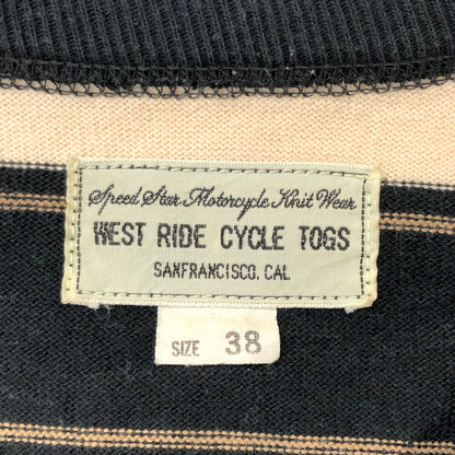 【中古品】【メンズ】 WESTRIDE ウエストライド BORDER S/S TEE ボーダー Tシャツ 半袖 トップス アメカジ系 145-250526-rs-05-fur サイズ：38 カラー：ブラック/ベージュ 万代Net店