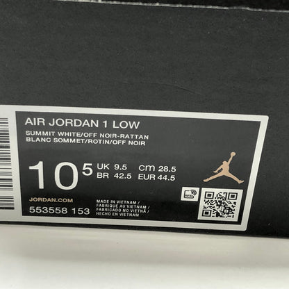 【中古品】【メンズ】 NIKE ナイキ Air Jordan 1 Low "Summit White/Off Noir" 553558-153 エアジョーダン ロー サミットホワイト オフノワール スニーカー シューズ 靴 160-260209-rs-04-fur サイズ：28.5cm US10.5 カラー：ホワイト/ブラック/ベージュ系 万代Net店