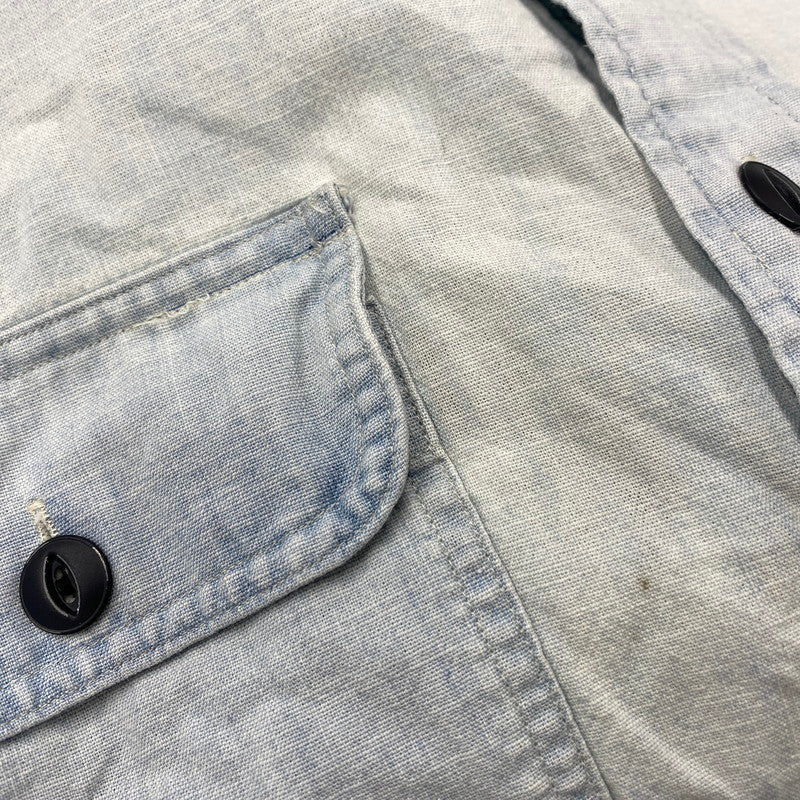 【中古品】【メンズ】 POLO RALPH LAUREN ポロ・ラルフローレン 鷹 刺繍 CHAMBRAY LS SHIRT シャンブレー ロングスリーブ シャツ トップス 長袖 147-260319-cs-24-izu サイズ：L カラー：ライトブルー 万代Net店