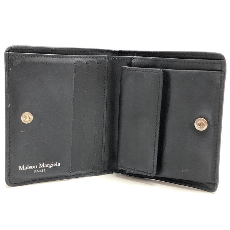 【現状渡し品】【レディース】 MAISON MARGIELA メゾンマルジェラ 4-STITCH BI-FOLD WALLET SA3UI0007 二つ折り財布 コンパクトウォレット 200-260507-rs-03-fur カラー：ブラック 万代Net店