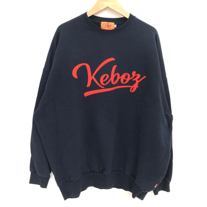 【中古品】【メンズ】 KEBOZ ケボズ FRONT LOGO CREWNECK SWEATSHIRT スウェット トレーナー 長袖 トップス 142-260507-rs-05-fur サイズ：XL カラー：ネイビー 万代Net店